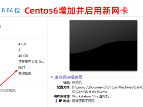 VMware虚拟机 CentOS 6后添加并启用新网卡并启用